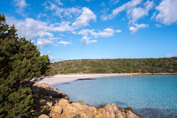 Fototapeta na wymiar Sardegna, Arcipelago di La Maddalena, Spiaggia del Relitto, Cala Andreana, isola Caprera