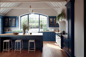 Charming Vintage country kitchen, Generative IA 