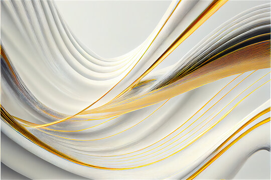 white and gold swirling background, Generative IA 