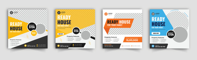 Real Estate Social Media Post Template Bundle, social media post web banner, home repair Post, Home Sale Social Media Poster, house property sale banner, square story post-marketing, Social Media Post