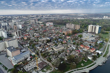 Fototapeta na wymiar The city of Khmselnytskyi, Ukraine. Drone photo