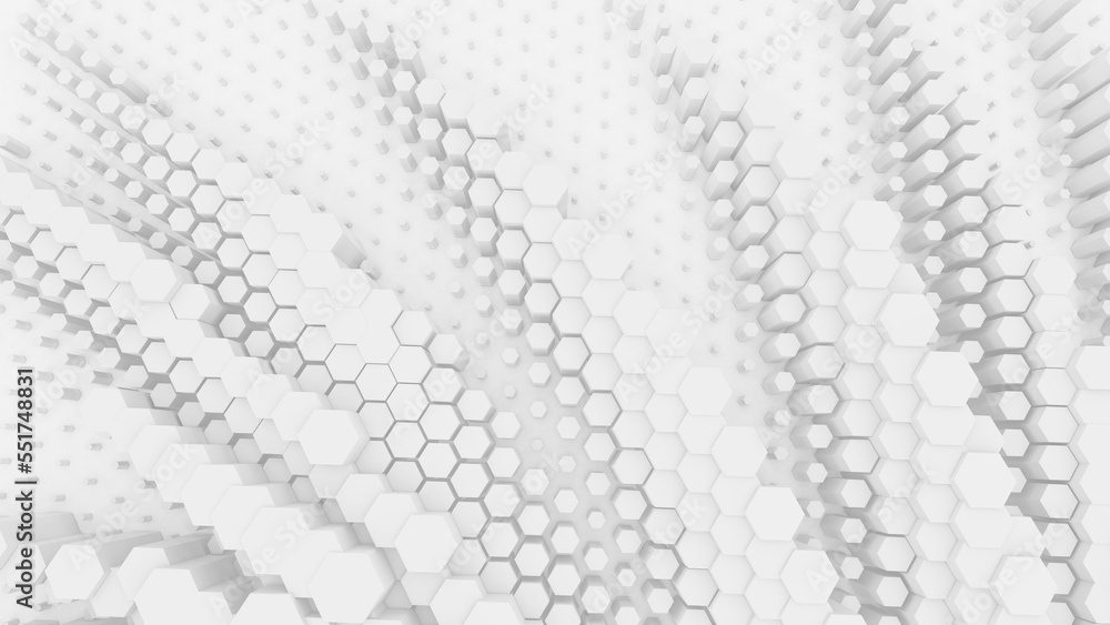 Aufkleber 3d cubic blocks rectangle with perspective render illustration