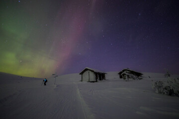 Northern lights in Pallas Yllastunturi National Park, Lapland, Finland