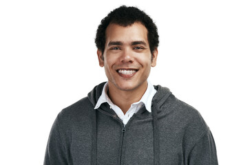 PNG shot of a handsome young man standing against a grey background