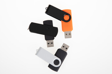 USB flash drive memory sticks in flat style Advertising branding Corporate Identity on white background