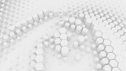 3d cubic blocks rectangle with perspective render illustration
