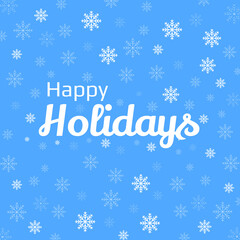 Fototapeta na wymiar Happy holidays text with snowflakes. Vector illustrator