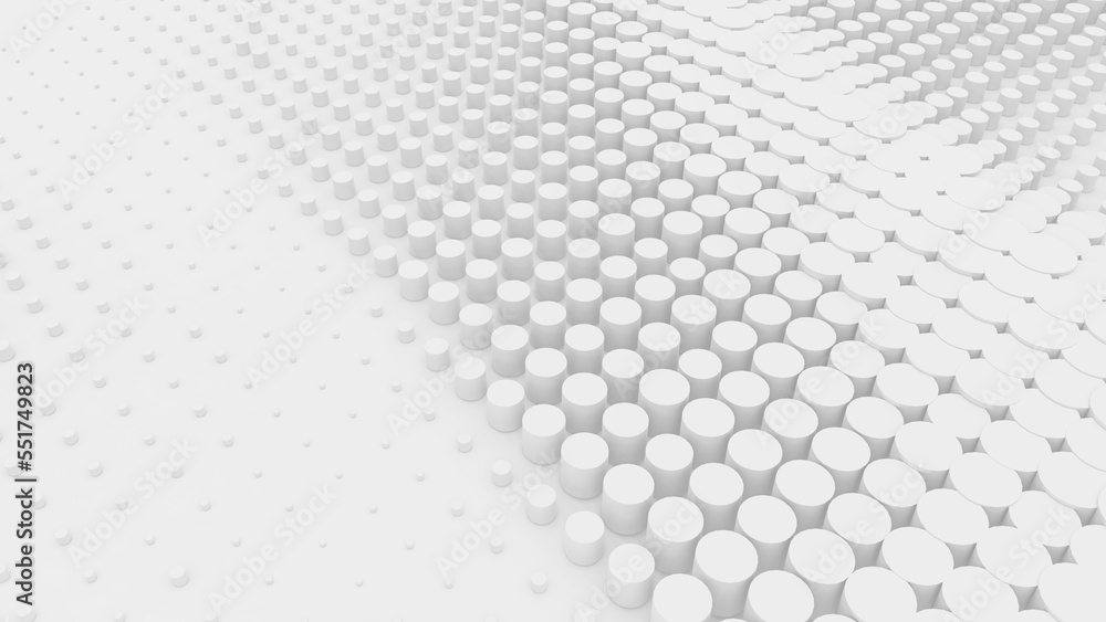 Poster 3d cubic blocks rectangle with perspective render illustration