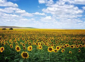 Sunflower field on a sunny day