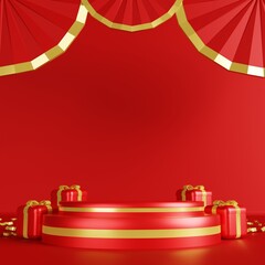 Christmas background with 3d ornaments