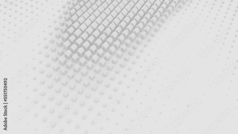 Poster 3d cubic blocks rectangle with perspective render illustration