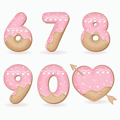 Sweet cookie Number, font number illustration
