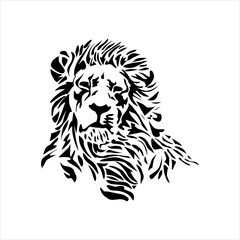 lion head with white background. vector illustration