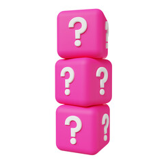 Stacked Question Mark Cube 3d Illustration