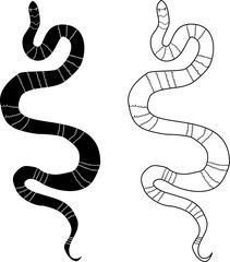 Lampropeltis triangulum vector.Sticker and hand drawn snake for tattoo.snake Reptile illustration.