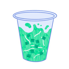 Filipino samalamig sweet chilled beverage buko pandan flavor in cup