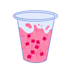 Filipino samalamig sweet chilled beverage pink gulaman flavor in cup