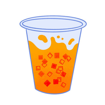 Filipino samalamig sweet chilled beverage orange flavor in cup