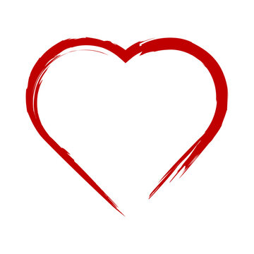 Distressed grunge heart. Romantic declaration of love. Valentine day. Card.