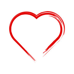 Valentine day. Distressed grunge heart. Romantic declaration of love. Card.