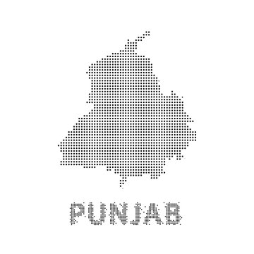 map Punjab is a state in northern India illustration vector.