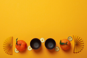 Concept of tea, asian tea, space for text