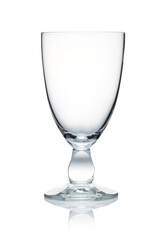 Wine glasses placed on white background