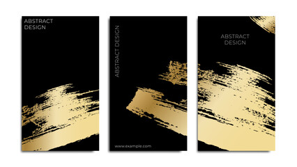 Luxury Abstract Gold Brush Texture on Black Background Vector