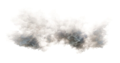 Realistic fluffy dense clouds on a png transparent background. Element for your creativity	