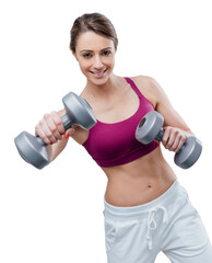 Smiling sportswoman working out