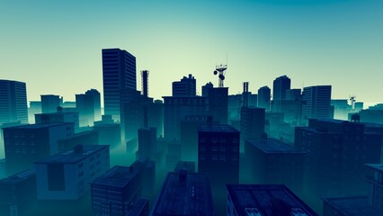 Dark city silhouette