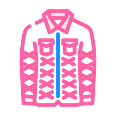 quilted jacket outerwear female color icon vector. quilted jacket outerwear female sign. isolated symbol illustration