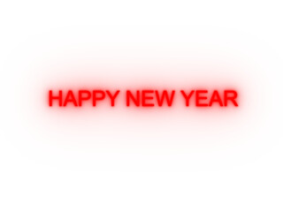 red neon text on a transparent background - Happy new year