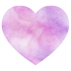 Purple Heart Watercolor Shape