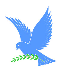 blue dove icon - vector