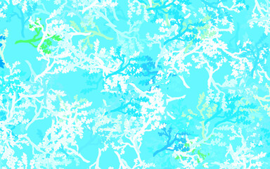 Fototapeta na wymiar Light Blue, Green vector abstract pattern with leaves, branches.