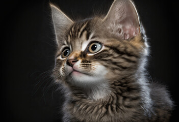 Naklejka na ściany i meble Generative AI. Cat Portrait No.06