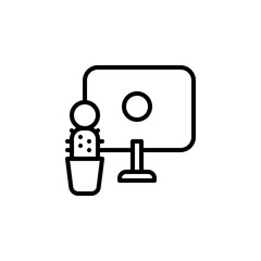 office decor vector icon. office and business icon outline style. perfect use for logo, presentation, website, and more. simple modern icon design line style