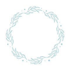 Fototapeta na wymiar christmas wreath with blue ribbon