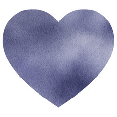 Indigo Blue Heart Watercolor Shape