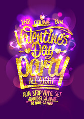 Valentine's day party poster or flyer template, empty space for text
