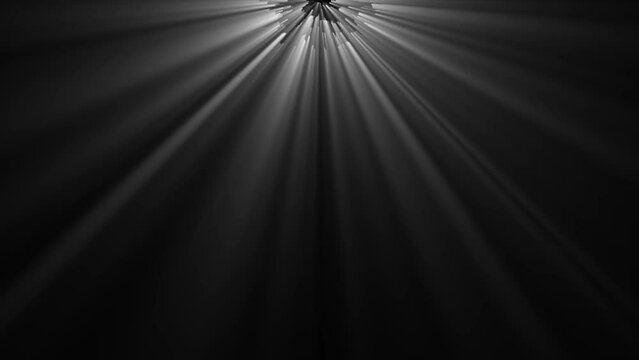 Moving Light Rays, Optical Lens Flare Loop Animation. Very High Quality, beam light on black background, black and white, can be used as alpha
