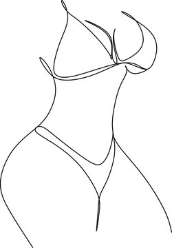 recommend clip art: Female body line drawing. Female figure creative modern abstract line drawing. Vector minimalist design for wall art, print, card, poster.