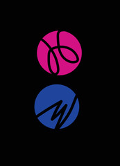 abstract colorful symbols and sign isolated on white background