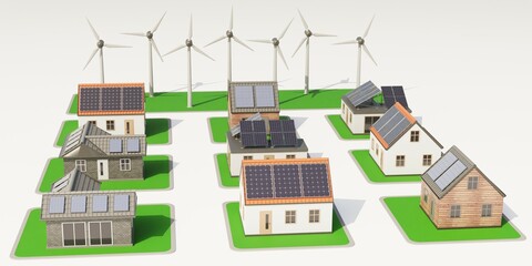 Realistic 3D Render of Sustainable Village