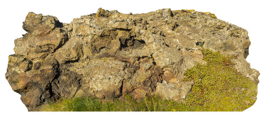 Isolated PNG cutout of Icelandic rocks on a transparent background