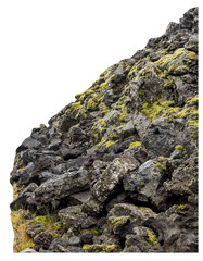 Isolated PNG cutout of Icelandic rocks on a transparent background
