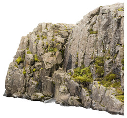 Isolated PNG cutout of Icelandic rocks on a transparent background
