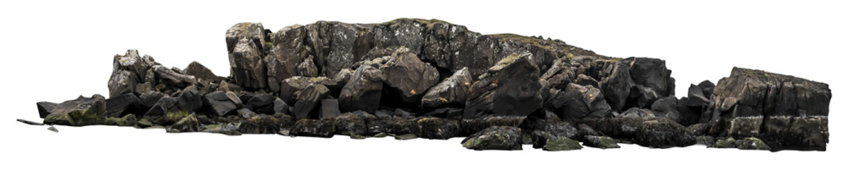 Isolated PNG cutout of Icelandic rocks on a transparent background
