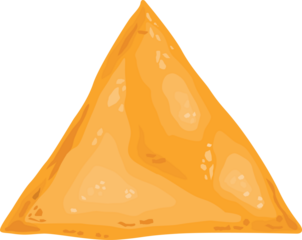"Samoosa"  Indian snack food cartoon PNG